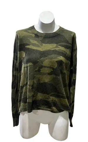 VICI Women's Camouflage Knit Long Sleeve Top Size L Green Casual thumbnail 1