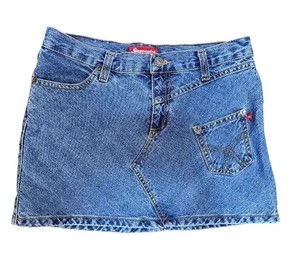 Low Rise Y2K Spacegirl Denim Mini Skirt Cargo Pocket McBling Size XS/S thumbnail 1