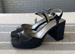NWT Worthington Lessing Block Heel Sandals Square Toe Black Size 7.5 thumbnail 4