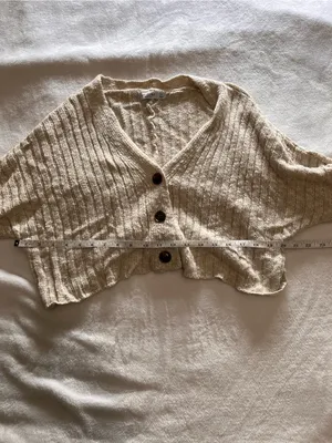 ARIZONA Jeans Beige Neutral Loose Button Cardigan Sweater Women’s Sz XS EUC thumbnail 4