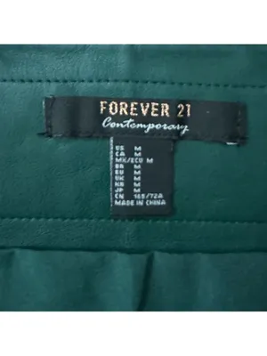 Forever 21 Faux Leather Wrap Belted Mini Skirt Green Size Medium thumbnail 5