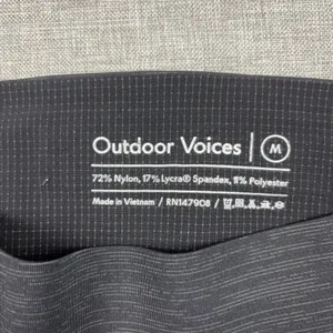 Outdoor Voices Leggings Womens M Gray Striped Mid Rise Ankle Pockets Yoga Gym thumbnail 5