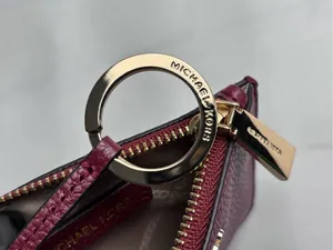 Michael Kors Mercer Leather Coin Purse Wristlet Wallet Brandy Burgundy thumbnail 6