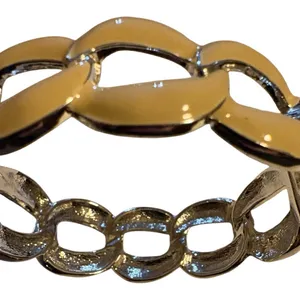 Beige and Silver Chain Link Bracelet, One Size thumbnail 3
