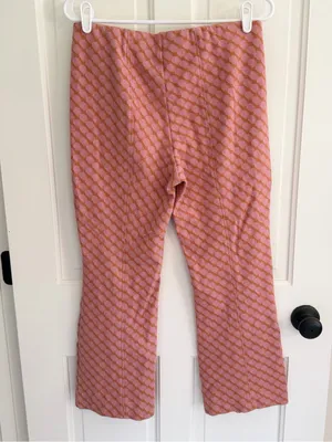 Anthropologie Maeve The Margot Jacquard Kick Flare Pants Pink M‎ thumbnail 2