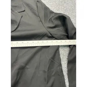 Womens Black Longline Single Button Blazer‎ Notched Lapel Casual Lightweight XXL thumbnail 5