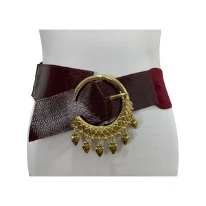 Stretch Belt with Hearts Red/Gold Size One Size thumbnail 3