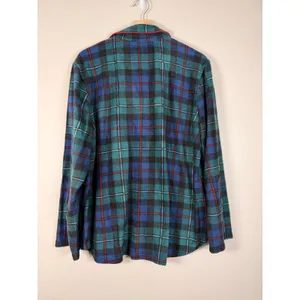 RRL Lauren Ralph Lauren Plaid Flannel Pajama Shirt Top‎ only Embroidered Logo XL thumbnail 5