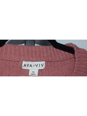 Ava & Viv Mauve Pink Chunky Knit Sweater Plus Size XXL thumbnail 3