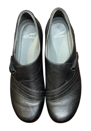 Dansko Shoes Womens Size 10.5 Black Leather Slip On Comfort Work Clogs thumbnail 1