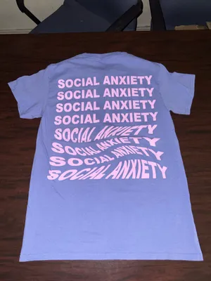 Pacsun Social Anxiety Graphic Short Sleeve Purple Tee Size Small thumbnail 2