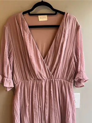 Bella Ella Boutique Crinkle Gauze Tiered Ruffle Dress Size Large thumbnail 4