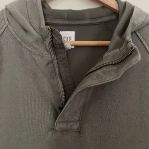 GAP Olive Green Henley Quarter-Zip Hoodie thumbnail 3