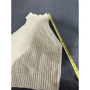 By The Way Women's Cream Knit Halter Cropped Top Sz S thumbnail 6
