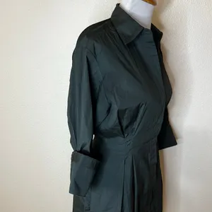 Madewell Tucked Mini Shirtdress in Summit Green Pima Cotton Poplin NEW 4 thumbnail 4