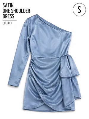 Elliatt Satin One Shoulder Dress Blue Mini Cocktail Party Size Small NWT thumbnail 1
