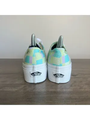 VANS NEW Women's Stac Pastel Plaid Checkerboard Platform Shoe Size 6.5 #1104 thumbnail 6