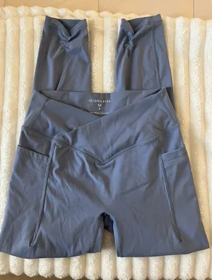Blogilates Purple High-Waisted Crisscross Leggings thumbnail 1