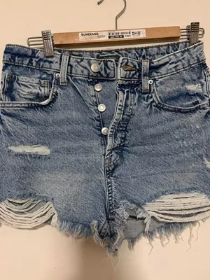 Wild Fable Distressed High-Rise Denim Shorts thumbnail 2