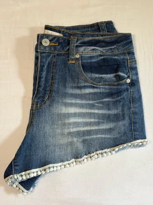 Altar'd State Jean shorts with boho fringe  thumbnail 1