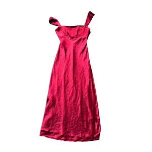 Princess Polly Radioactive satin square neck maxi dress in red 4 thumbnail 3