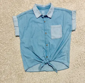 Denim Button Down w/ Tie Front. Youth XL/Women PXS thumbnail 1