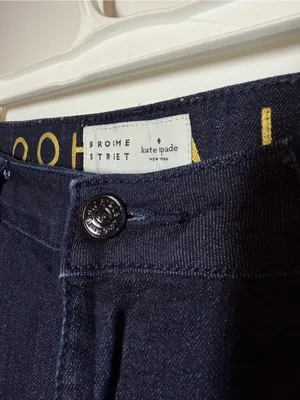 Kate Spade Broome Street Dark Wash Straight Leg Crop Jeans thumbnail 4