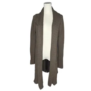 Angel of the North Anthropologie Brown Romi Cable Longline Open Front Cardigan thumbnail 4