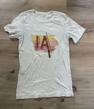 Bella Canvas Cream Iowa Tshirt with State Logo thumbnail 1