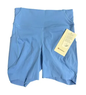 Lululemon Fast & Free High Rise Short 6” with Pockets Size 4 Pool Blue New $74 thumbnail 1