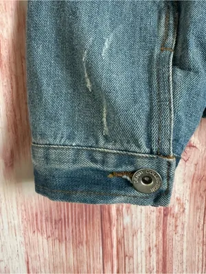 Ci Sono Blue Medium Wash Distressed Boyfriend Oversized Denim Jacket Size M thumbnail 12
