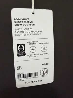 Athleta‎ Bodymove Short Sleeve Crew Bodysuit Small NWT thumbnail 5