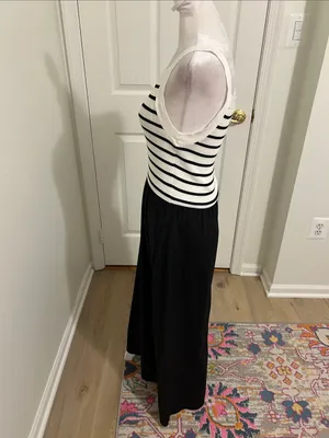 Tuckernuck Moon River Square Neck Sweater Knit Mix Media Midi Dress Size Small thumbnail 7