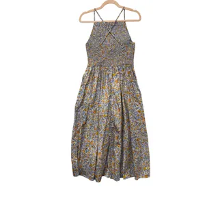 J.Crew Liberty Meadow Song Floral Smocked Cotton Poplin Midi Dress Blue Medium thumbnail 6