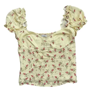 Reformation Jewel Top Kensington Sweetheart Neck Floral Yellow Women's Size 0 thumbnail 2