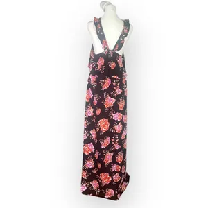 Tularosa Santorini Maxi Dress Women's Med Black Pink Floral Sleeveless Halter thumbnail 5