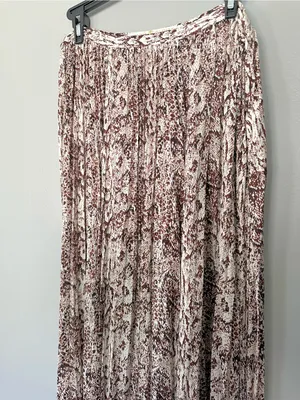 Marie Oliver Wesley Anthropologie Snake Print Pleated Maxi Skirt Size 6 thumbnail 3