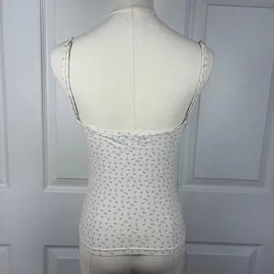 Brandy Melville white floral tank top thumbnail 2