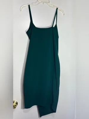 PrettyLittleThing Teal Asymmetrical Bodycon green Dress Size 16 thumbnail 8