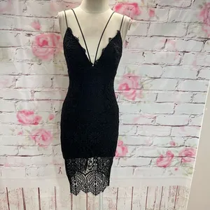 Bardot Women's Sleeveless Laced Floral Scallop Strappy Black Midi Dress Size 4 thumbnail 5