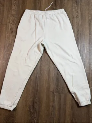 PINK Victoria's Secret Cream Joggers with Yellow Floral Trim thumbnail 7