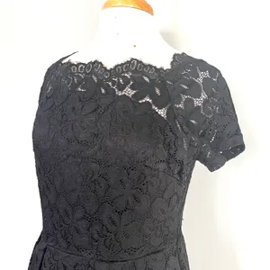 Black Eyelet Short Sleeve Off The Shoulder Dress thumbnail 4