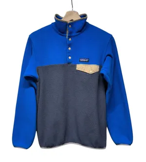 Patagonia Synchilla Snap-T Fleece Pullover Women Sz S Blue‎ Colorblock Two Tone thumbnail 1