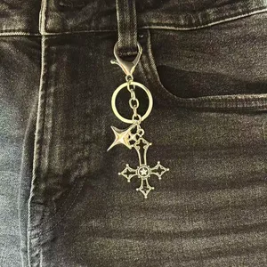 Cross Star Keychain Charm for Men Women Car Keychain Key Ring Bag Charm Couple Gifts thumbnail 5