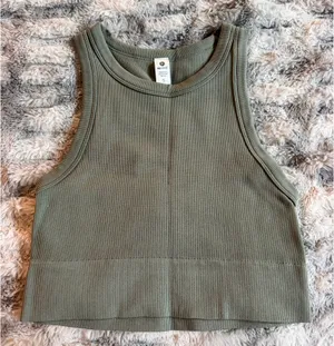 90 Degrees by Reflex Seamless Rib Tank - Sage Green S thumbnail 1