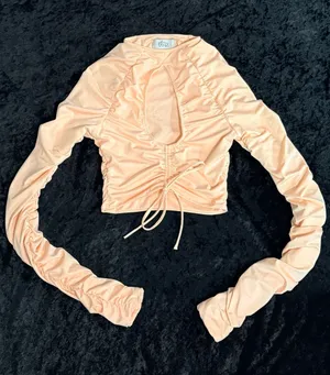 Oh Polly Blush Pink Cut Out Crop Top thumbnail 1