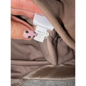 Athleta Womens L Retroplush Velvet Crewneck Sweatshirt Pullover Side Snaps Brown thumbnail 6
