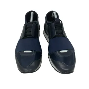Balenciaga Race‎ Runners Navy Blue Leather Mesh Shoes Low Top Womens 38 US 7.5-8 thumbnail 2
