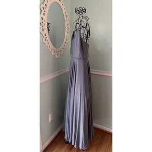 Jenny Yoo Collection‎ Womens Gray Flowy Strappy Chiffon Gown Size 2 Prom thumbnail 3
