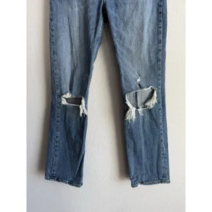 Abercrombie & Fitch Women's 24/00 Distressed The‎ Ankle Straight High Rise Jeans thumbnail 3